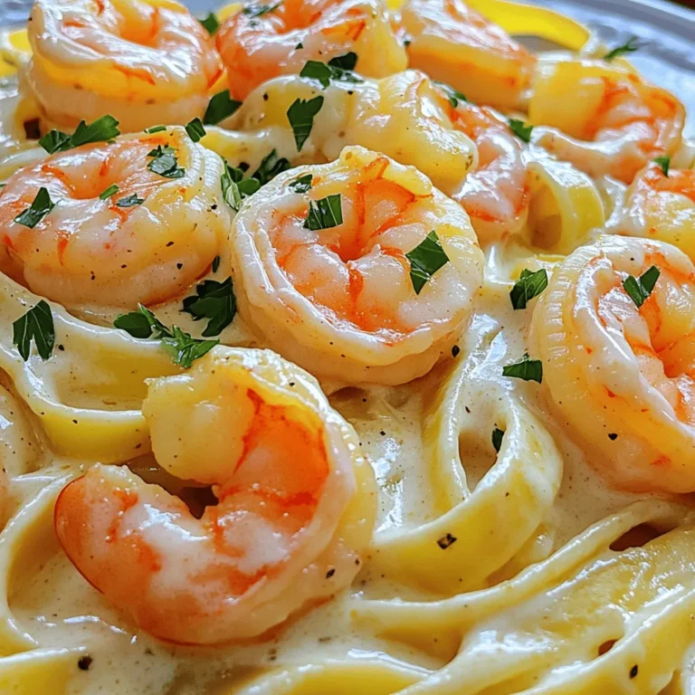 To make Cajun Shrimp Alfredo, you need fresh and simple ingredients. Here’s what you’ll need: - 8 oz fettuccine pasta - 1 lb large shrimp, peeled and deveined - 2 tablespoons Cajun seasoning - 2 tablespoons extra virgin olive oil - 3 cloves garlic, finely minced - 1 cup heavy cream - 1 cup freshly grated Parmesan cheese - 1/2 cup low-sodium chicken broth - Salt and freshly ground black pepper, to taste - Fresh parsley, finely chopped (for garnish) These ingredients are key to creating a rich and creamy dish. The fettuccine brings a nice texture, while the shrimp adds protein. Cajun seasoning gives it that special kick. Olive oil is great for sautéing, and garlic adds depth to the flavor. Heavy cream and Parmesan cheese create the creamy sauce that is to die for! The chicken broth adds flavor without being too heavy. Don’t forget the salt, pepper, and parsley for garnishing. For the full recipe, check out the detailed instructions! To boil fettuccine to al dente, follow these steps: - Fill a large pot with water and add salt. - Bring the water to a rolling boil. - Add 8 oz of fettuccine pasta to the pot. - Cook for 8 to 10 minutes. - Taste a piece to check if it’s al dente. It should be firm but not hard. - Once done, drain the pasta and set it aside. - Save a bit of pasta water for later. Coating shrimp with Cajun seasoning is simple: - Take 1 lb of peeled and deveined shrimp. - Place them in a medium bowl. - Sprinkle 2 tablespoons of Cajun seasoning over the shrimp. - Toss them gently until they are evenly coated. - This ensures each shrimp gets a kick of flavor. To create the perfect Alfredo sauce, follow these steps: - In a large skillet, heat 2 tablespoons of extra virgin olive oil over medium heat. - Add the seasoned shrimp and cook until they turn pink, about 2-3 minutes per side. - Remove the shrimp and set them aside. - In the same skillet, add 3 cloves of finely minced garlic. - Sauté for 30 seconds until fragrant, but do not let it brown. - Pour in 1/2 cup of low-sodium chicken broth and let it simmer. - Scrape any brown bits from the bottom of the skillet. - Add 1 cup of heavy cream and stir well. - Let it simmer for 3-5 minutes until it thickens. - Gradually add 1 cup of freshly grated Parmesan cheese. - Stir until the cheese melts and the sauce is smooth. - Season with salt and black pepper to taste. - Finally, toss in the cooked fettuccine and shrimp, mixing well. For the full recipe with detailed steps, check the Full Recipe. To boost the taste of your Cajun Shrimp Alfredo, consider adding more spices. Try a pinch of smoked paprika for a deeper flavor. A dash of cayenne pepper can add heat, while a sprinkle of thyme brings a nice herbal touch. Fresh basil is also a great choice. It adds brightness and aroma. You want your sauce to be creamy but not too thick. If your Alfredo sauce is too thick, add more chicken broth or a splash of reserved pasta water. Stir well to combine. If it’s too thin, let it simmer longer to reduce. Keep an eye on it, so it doesn’t burn. When serving, presentation matters. Use wide pasta bowls for an elegant look. Top each plate with fresh parsley for color. You can also add extra Parmesan cheese for richness. For a fun twist, serve with garlic bread or a side salad. This adds a crunchy texture and balances the creamy dish. For the full recipe, check out the Full Recipe. Enjoy your meal! {{image_4}} You can switch shrimp for chicken or vegetables. Chicken adds a nice, hearty flavor. Use boneless chicken breasts or thighs. Cut them into bite-sized pieces. Season them with Cajun seasoning just like the shrimp. For a veggie option, try bell peppers, zucchini, or mushrooms. Sauté them until tender, then add to your Alfredo. Fettuccine is classic, but you can use other pasta types. Penne, linguine, or even macaroni work well. Each pasta type brings a different texture. Choose what you love most or what you have on hand. Just follow the cooking time on the package for perfect results. To make this dish dairy-free, substitute heavy cream. Use coconut milk or cashew cream for a rich texture. For cheese, try nutritional yeast or a store-bought vegan cheese. These swaps keep the flavor bold and creamy without dairy. Enjoy your Cajun shrimp Alfredo guilt-free with these simple changes! To keep your Cajun Shrimp Alfredo fresh, store it in an airtight container. Let the dish cool to room temperature before sealing it. This helps prevent excess moisture. You can refrigerate it for up to three days. When you’re ready to eat, check for any off smells or changes in texture. If you want to save leftovers, freezing is a great option. Place the cooled Cajun Shrimp Alfredo in a freezer-safe container. Leave some space at the top, as it may expand. You can freeze it for up to two months. To thaw, move it to the fridge overnight before reheating. This keeps the flavor intact and makes it easy to enjoy later. When reheating, you want to keep the dish creamy and delicious. Use a skillet over low heat. Add a splash of chicken broth or cream to help restore the sauce’s texture. Stir often to avoid burning. You can also use a microwave, but be careful. Heat in short bursts and stir in between. This way, your Cajun Shrimp Alfredo stays tasty and fresh. Cajun Shrimp Alfredo pairs well with several side dishes. Here are some great options: - Garlic bread: A crispy, buttery treat. - Caesar salad: Crisp greens with a tangy dressing. - Roasted vegetables: Brighten the plate with colorful veggies. - White wine: A chilled glass of Sauvignon Blanc complements the dish nicely. Yes, you can use frozen shrimp. Here are some tips: - Thaw shrimp in the fridge overnight for best results. - If short on time, run shrimp under cold water until thawed. - Pat them dry before seasoning. This helps the Cajun spices stick better. To give your dish more heat, try these methods: - Add extra Cajun seasoning to the shrimp. - Include a pinch of cayenne pepper in the sauce. - Toss in sliced jalapeños or crushed red pepper flakes for an extra kick. You can find the Full Recipe for Cajun Shrimp Alfredo in the article above. It includes detailed steps and tips for a delicious meal. This blog post covered a tasty Cajun Shrimp Alfredo recipe. You learned about the key ingredients and how to cook them perfectly. I shared tips for enhancing flavor and making adjustments. You can even try different proteins or pasta types. Enjoying this dish will delight your taste buds. Remember to store leftovers properly and explore variations. With these ideas, your cooking will impress friends and family. Now it's time to gather your ingredients and get started!