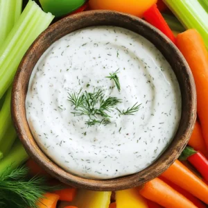 - 1 cup Greek yogurt - 2 cloves garlic, finely minced - 1 teaspoon dried dill weed - 1 teaspoon dried parsley flakes - 1 teaspoon onion powder - ½ teaspoon sea salt - ½ teaspoon freshly cracked black pepper - 1 tablespoon freshly squeezed lemon juice - 1-2 tablespoons whole milk (adjust for desired creaminess) - Assortment of fresh vegetables for serving - Additional herbs and spices - Greek yogurt alternatives (if applicable) - Calories per serving: Approximately 80 calories - Macronutrient breakdown: - Protein: 8g - Carbohydrates: 3g - Fat: 4g This dip is not only easy to make but also packed with flavor. Greek yogurt is the star here, giving you creaminess and protein. The garlic adds a punch, while the herbs give it that classic ranch taste. You can use more garlic if you love it! Feel free to mix in your favorite herbs. Fresh dill or chives can bring a new twist. If you prefer a thinner dip, just add more milk. It’s all about what you like best. When you serve this dip, I suggest using colorful veggies. Baby carrots, celery sticks, and bell pepper slices look great. They also add a fun crunch! - Step 1: Mix Greek yogurt and seasonings In a medium bowl, add 1 cup of Greek yogurt. Then, add 2 cloves of finely minced garlic, 1 teaspoon of dried dill weed, 1 teaspoon of dried parsley flakes, 1 teaspoon of onion powder, ½ teaspoon of sea salt, and ½ teaspoon of freshly cracked black pepper. Stir them together until the mixture is well blended. - Step 2: Adjust consistency with milk Next, check how thick your dip is. If you want a creamier texture, add 1 to 2 tablespoons of whole milk. Mix well after each tablespoon until you reach your desired consistency. - Step 3: Taste and adjust flavors Take a moment to taste your dip. You can add more lemon juice for a tangy kick or sprinkle in more herbs to enhance flavor. Adjust it until it’s just right for you. - How to present the dip Transfer the dip into a decorative serving bowl. For a vibrant display, arrange fresh veggies in a circle around the bowl. You can even garnish the dip with a sprinkle of herbs or a drizzle of olive oil. - Recommended serving styles This dip pairs well with an assortment of fresh vegetables like baby carrots, celery sticks, and bell pepper slices. It’s great for parties or as a healthy snack. - Importance of chilling time Chilling your dip is key. It helps the flavors blend and develop a richer taste. Letting it sit is worth the wait. - Optimal refrigeration duration Cover your dip with plastic wrap or a lid. Chill it in the refrigerator for at least 30 minutes. This time allows the dip to cool and the flavors to meld beautifully. Enjoy! You can swap ingredients to match your taste. Try using sour cream instead of Greek yogurt. Add fresh herbs for a vibrant flavor. If you want a spicy kick, toss in some hot sauce. For a tangy twist, use lime juice instead of lemon juice. When you mince garlic, use a sharp knife. This keeps the garlic from bruising. Aim for small, even pieces for a uniform taste. To get the right dip consistency, start with less milk. Add it slowly until you reach your desired creaminess. Fresh veggies pair well with this dip. Baby carrots, celery sticks, and bell pepper slices are great choices. You can also use crackers or chips for extra crunch. Arrange the dippers around the dip for a colorful display. {{image_4}} You can use fresh or dried herbs in this dip. Fresh herbs give a bright taste. They also add a nice texture. Dried herbs work well too. They are easy to keep on hand. For unique combinations, try using chives or basil. These can add a twist to the dip. You can even mix different herbs. For example, oregano and cilantro go well together. This adds more layers of flavor. Want a spicy ranch dip? Just add some hot sauce to the mix. Start with a few drops and taste. Increase the heat if you like it spicy. Another way to change the flavor is by adding cheese. Creamy feta or sharp cheddar can make it richer. Just crumble or shred the cheese and mix it in well. If you're looking for vegan or dairy-free options, use coconut yogurt. It has a creamy texture and works great in this dip. You can also try cashew cream for a nut-based alternative. For lower-calorie options, use low-fat Greek yogurt instead. This keeps the flavor while cutting back on fat. You can also skip the milk. The dip will still taste amazing! To keep your Greek yogurt garlic ranch dip fresh, refrigerate it right away. Use an airtight container for the best results. Glass or plastic containers with tight lids work well. Make sure the dip is cool before sealing the container. This helps avoid condensation, which can make the dip watery. You can store this dip in the fridge for up to five days. Always check for signs of spoilage before eating. If you see any mold or notice a sour smell, it's best to throw it out. Freshness is key for the best taste. Yes, you can freeze this dip, but it may change texture. To freeze, place the dip in a freezer-safe container. Leave some space at the top since it may expand. To thaw, move it to the fridge overnight. Mix it well before serving, as it may separate. Greek yogurt garlic ranch dip is a creamy and tangy dip. It blends Greek yogurt with garlic, herbs, and spices. This dip is perfect with fresh veggies, chips, or even on sandwiches. I love serving it at parties or as a snack. The flavors are bright and fresh, making it a crowd-pleaser. You can store this dip in the fridge for up to five days. Make sure to keep it in an airtight container. This helps maintain its freshness and flavor. If you notice any change in smell or texture, it’s best to toss it out. Yes, you can make this dip a day in advance. Just mix all the ingredients and store it in the fridge. This gives the flavors time to blend even more. When you're ready to serve, stir it again to mix everything well. This dip is a healthy option. Greek yogurt is high in protein and low in fat. The herbs add flavor without extra calories. Plus, using fresh veggies for dipping boosts the nutrition. Enjoying this dip can be a tasty way to eat healthier. This blog post covers a tasty Greek Yogurt Garlic Ranch Dip. We looked at key ingredients, including Greek yogurt and spices. You learned how to prepare and serve it. We also explored tips for customization and storage. In conclusion, this dip is easy to make and healthy. You can adjust it to your taste. Enjoying it with fresh vegetables makes it a fun snack. Now you have all you need to create this delicious dip at home!