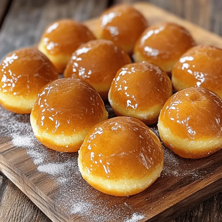 To make maple glazed donut holes, gather these key ingredients: - 1 1/2 cups all-purpose flour - 1/2 cup granulated sugar - 2 teaspoons baking powder - 1/2 teaspoon baking soda - 1/4 teaspoon salt - 1/2 teaspoon ground cinnamon - 1/2 cup buttermilk - 1 large egg - 4 tablespoons unsalted butter, melted - 1 teaspoon vanilla extract - Oil for frying For the maple glaze, you will need: - 1 cup powdered sugar - 2-3 tablespoons pure maple syrup - 1-2 tablespoons milk (adjust for desired consistency) You can replace some ingredients if needed: - All-purpose flour: Use whole wheat flour for a nutty flavor. - Granulated sugar: Coconut sugar works well for a richer taste. - Buttermilk: Mix 1/2 cup of regular milk with 1/2 tablespoon of vinegar as a substitute. - Unsalted butter: Coconut oil can be a great dairy-free option. - Powdered sugar: You can blend granulated sugar until fine if you run out. Picking quality ingredients makes a big difference. Here are some tips: - Flour: Look for unbleached all-purpose flour for better texture. - Maple syrup: Choose pure maple syrup over imitation for real flavor. - Butter: Use high-quality unsalted butter for a rich taste. - Eggs: Fresh, free-range eggs usually have more flavor. - Spices: Freshly ground cinnamon gives a stronger aroma and taste. These choices will help your donut holes shine with flavor and texture. Enjoy the process; it is part of the fun! Start by gathering your ingredients. In a large bowl, mix together: - 1 1/2 cups all-purpose flour - 1/2 cup granulated sugar - 2 teaspoons baking powder - 1/2 teaspoon baking soda - 1/4 teaspoon salt - 1/2 teaspoon ground cinnamon Whisk these dry ingredients until they blend well. In another bowl, blend the wet ingredients: - 1/2 cup buttermilk - 1 large egg - 4 tablespoons melted unsalted butter - 1 teaspoon vanilla extract Whisk them together until smooth. Now, pour the wet mix into the dry mix. Stir gently, but do not overmix. Some lumps are okay. With floured hands, scoop out small portions of dough. Roll them into balls about 1 inch in size. Place these balls on a floured surface. Make sure they are spaced apart to avoid sticking. For frying, use a deep-fryer or a large pot. Add enough oil for the donut holes to float. Heat the oil to 350°F (175°C). Once hot, drop a few dough balls in. Fry them for about 3-4 minutes, turning often with a slotted spoon. They should turn golden brown. In a small bowl, mix together: - 1 cup powdered sugar - 2-3 tablespoons pure maple syrup - 1-2 tablespoons milk Whisk this mixture until it is smooth. Adjust the milk until you get the glaze consistency you want. Once the donut holes cool slightly, dip each one into the glaze. Make sure to coat them well. Place the glazed donut holes on a cooling rack so the glaze can set. Enjoy your delicious maple glazed donut holes! To make the best maple glaze, use pure maple syrup. It gives a rich flavor. Start with 1 cup of powdered sugar. Add 2-3 tablespoons of syrup. Then, mix in 1-2 tablespoons of milk. Adjust the milk until your glaze is smooth. A thicker glaze coats well, while a thinner glaze drips nicely. Dip each warm donut hole in the glaze. Let the excess drip off. This way, you get an even coat. Frying donut holes takes care and attention. Heat your oil to 350°F (175°C). Use a deep-fryer or a heavy pot. If the oil is too hot, the outside cooks too fast. If too cold, they absorb oil. Fry a few donut holes at a time. Overcrowding cools the oil and makes them greasy. Turn them often for even browning. They should fry for about 3-4 minutes. Once golden brown, remove them with a slotted spoon and drain on paper towels. If your donut holes are too dense, you may have overmixed the batter. Stir gently and leave some lumps. If they soak up too much oil, the oil might be too cool. For uneven frying, make sure to turn them often. If your glaze is too thick, add more milk. If it's too thin, add more powdered sugar. These tips will help you create perfect maple glazed donut holes every time. {{image_4}} You can change the flavor of your donut holes easily. Try adding cocoa powder for chocolate donut holes. Just mix in 1/4 cup of cocoa powder with the dry ingredients. For a fruity twist, add blueberries or raspberries to the dough. Use about 1 cup of fresh or frozen fruit. This change makes your donut holes fun and tasty. The maple glaze is sweet and smooth, but you can have fun with it! Try a chocolate glaze by melting chocolate and mixing it with a little cream. For a fruity glaze, blend powdered sugar and fruit juice. You can use lemon or orange juice to add a zest. Each glaze gives a new taste to your donut holes. Fried donut holes are crispy and soft inside. They are often richer in flavor. Baking donut holes is a lighter option. To bake, scoop the dough into a greased muffin tin. Bake at 350°F for about 15-20 minutes. Both methods give tasty results. Choose what fits your mood! To keep your donut holes fresh, store them in an airtight container. Place a paper towel in the bottom to absorb moisture. Seal the container tightly and keep it at room temperature. They will stay good for about 1-2 days. If you want them to last longer, consider freezing them. To freeze your donut holes, first let them cool completely. Next, arrange them in a single layer on a baking sheet. Freeze them for about an hour. This prevents them from sticking together. Once frozen, transfer them to a freezer-safe bag or container. They can last up to three months in the freezer. When you're ready to enjoy your donut holes again, remove what you need from the freezer. Let them thaw in the fridge overnight or at room temperature for a few hours. To reheat, place them in a preheated oven at 350°F (175°C) for about 5-10 minutes. This will make them warm and soft again. If you like, you can also microwave them for about 15-20 seconds. Enjoy your sweet treat! Yes, you can use regular milk. Buttermilk adds a tangy flavor. If you don’t have buttermilk, you can make a substitute. Mix one cup of milk with one tablespoon of vinegar or lemon juice. Let it sit for five minutes. This will mimic buttermilk's taste and texture. For frying donut holes, use oils with a high smoke point. Good options include vegetable oil, canola oil, or peanut oil. These oils heat well and won’t burn easily. This helps you achieve that perfect golden brown color. Donut holes taste best the day you make them. They can stay fresh for about two days at room temperature. To keep them longer, store them in an airtight container. They can last up to a week in the fridge. However, they may lose some of their soft texture. Yes, you can make the dough ahead of time. You can store it in the fridge for up to 24 hours. Just cover it well with plastic wrap. When ready to fry, let the dough sit at room temperature for about 30 minutes. This helps the dough relax for easier shaping. To make healthier donut holes, consider these options: - Use whole wheat flour instead of all-purpose flour. - Reduce the sugar by one-third. - Substitute applesauce for some of the butter. - Try baking instead of frying. Preheat your oven to 350°F (175°C) and bake for 10-12 minutes. This will cut down on calories and fat. To make amazing donut holes, start with quality ingredients. You can swap some ingredients if needed. Prepare, shape, fry, and glaze for the best taste. Remember the tips for perfect frying and glazing. Explore fun flavor variations to keep it exciting. Store leftovers properly, and they’ll stay tasty. With these steps, anyone can enjoy delicious homemade donut holes. Now, go ahead and make your own tasty treats!