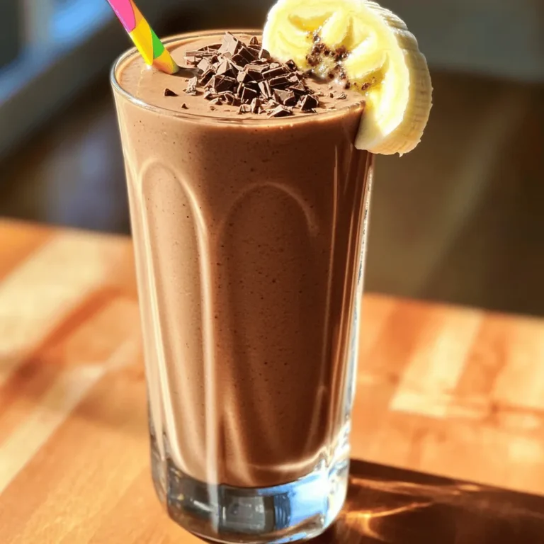 - 1 cup cottage cheese - 1 cup brewed coffee, cooled to room temperature - 2 tablespoons unsweetened cocoa powder - 1 tablespoon honey or maple syrup (to taste) - 1 frozen banana - 1 tablespoon chia seeds - 1 teaspoon pure vanilla extract - A pinch of sea salt - Ice cubes (optional for a frostier texture) The key to this smoothie is using high-quality ingredients. Cottage cheese gives it a creamy base and packs a protein punch. Brewed coffee adds bold flavor and a little caffeine boost. Unsweetened cocoa powder brings in rich chocolate notes without added sugar. You can sweeten it with honey or maple syrup, depending on your taste. Adding a frozen banana enhances the creaminess and sweetness naturally. Chia seeds are great for fiber and omega-3s. A touch of vanilla extract rounds out the flavor, while sea salt brightens everything up. If you want a cooler drink, toss in some ice cubes. - High protein content - Antioxidants from cocoa - Fiber from chia seeds and banana This smoothie isn't just tasty; it's also good for you. The high protein from cottage cheese helps keep you full. Antioxidants from cocoa help combat oxidative stress in your body. The fiber in chia seeds and banana supports healthy digestion. This drink is a complete power boost, perfect for breakfast or a snack. It fuels your day with rich flavors and essential nutrients. Enjoy this delicious and nutritious treat! Start by placing 1 cup of cottage cheese into your blender. Next, add 1 cup of brewed coffee that has cooled to room temperature. This mix creates a smooth and creamy base. Then, incorporate 2 tablespoons of unsweetened cocoa powder. For sweetness, add 1 tablespoon of honey or maple syrup. Blend these ingredients until they are well combined. Now, it’s time to include the remaining ingredients. Add 1 frozen banana to the mix. This banana adds natural sweetness and makes the smoothie creamy. Next, toss in 1 tablespoon of chia seeds for texture and nutrition. Then, pour in 1 teaspoon of pure vanilla extract. To enhance the flavors, sprinkle in a pinch of sea salt. Blend everything on high speed until the mixture is velvety smooth. If you want a thicker texture, add a few ice cubes and blend again. After blending, taste your smoothie to check the sweetness. You can add more honey or maple syrup if you like it sweeter. Finally, pour your delightful smoothie into a glass and enjoy! To get the best texture for your mocha smoothie, ice cubes can help. Use about 4 to 6 cubes for a frostier feel. This gives your drink a nice chill and a thicker texture. When blending, make sure to start at a low speed. Gradually increase to high speed. This method helps mix all the ingredients evenly. If you want a super smooth drink, blend longer. You can boost the flavor in fun ways. If you like it sweeter, add more honey or maple syrup. Try both to see what you like best! For toppings, consider a sprinkle of cocoa powder on top. You could also add chocolate shavings for extra flair. A slice of banana on the rim of the glass makes it look great too! These little touches add charm and make your drink even more enjoyable. {{image_4}} You can change the taste of your mocha cottage cheese smoothie by adding fruits. Berries work great. They add color and a burst of flavor. Try strawberries, blueberries, or raspberries for a fruity twist. You can also introduce nut butters. Almond or peanut butter gives a creamy texture. This adds healthy fats and makes your smoothie even more filling. If you need a dairy-free option, use plant-based yogurt instead of cottage cheese. Look for almond or coconut yogurt for a similar taste and texture. For sweetness, you can swap honey or maple syrup for low-calorie sweeteners. Stevia or monk fruit can keep the sweetness without the added calories. These swaps make the smoothie fit your diet while keeping it tasty. To keep your mocha cottage cheese smoothie fresh, store it in the fridge. Use an airtight container. This helps prevent any strange smells or flavors from mixing in. It will stay good for up to two days. If you have extra smoothie, you can freeze it for later. Pour the smoothie into ice cube trays or freezer-safe bags. This way, you can enjoy it another time. When you want to enjoy your frozen smoothie, thaw it in the fridge overnight. This keeps it tasty and safe. If you need it fast, you can use the microwave. Place it in a bowl and heat it for 20 seconds. Stir and check the warmth. Repeat until it’s just right. Blending it again can help restore its creamy texture. Enjoy your mocha smoothie anytime! Yes, you can use flavored coffee. Flavored coffee can change the taste of your smoothie. It adds extra notes, like vanilla or hazelnut. The key is to match the flavors. For example, vanilla coffee pairs well with cocoa. If you use a fruity coffee, it might clash with the chocolate. Experiment to find your favorite mix! Absolutely! This smoothie is great for post-workout recovery. The cottage cheese provides high protein, which is essential for muscle repair. Banana adds carbs to refuel energy. Chia seeds offer fiber and omega-3s, which help with inflammation. Together, these ingredients support recovery and help you feel refreshed. Making this smoothie vegan is easy! Swap the cottage cheese for a plant-based yogurt, like almond or soy yogurt. Use maple syrup instead of honey for sweetness. Ensure your coffee is vegan-friendly, too. This way, you still enjoy the creamy texture while keeping it plant-based. This blog post covered a delicious smoothie recipe featuring cottage cheese, brewed coffee, and cocoa. We discussed the great nutrition, including protein and fiber. I shared step-by-step instructions for making it and tips for the perfect texture. You can customize it with different fruits or make it dairy-free. Try this smoothie for an easy and tasty boost. Enjoy all the flavors and benefits while exploring your unique variations!