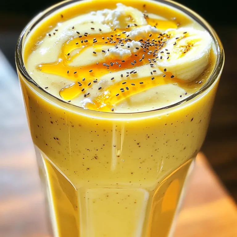 Cottage cheese is the star of this smoothie. I use 1 cup of fresh cottage cheese. It gives the smoothie a rich and creamy texture. Plus, it packs a protein punch, making it perfect for post-workout or breakfast. A perfectly ripe banana adds natural sweetness. I prefer using one medium banana for the best flavor. Ripe bananas are sweeter and blend well. They also add potassium, which is great for muscle function. For sweetness, I use 1 tablespoon of honey or maple syrup. You can adjust this to your taste. If you love a sweeter smoothie, add a little more. Honey adds a floral note while maple syrup gives a warm taste. Choose what you like best! First, gather all your ingredients. You need: - 1 cup fresh cottage cheese - 1 perfectly ripe banana - 1 tablespoon honey or maple syrup - 1/2 cup unsweetened almond milk - 1/2 teaspoon pure vanilla extract - 1 tablespoon chia seeds - A pinch of ground cinnamon - Ice cubes (optional) Start by peeling the ripe banana and breaking it into small pieces. This makes blending easier. Next, place the banana chunks into your blender. Now it's time to make it creamy. Add the cottage cheese, honey or maple syrup, almond milk, and vanilla extract to the blender. This mix forms a rich base. Next, sprinkle the chia seeds and ground cinnamon over the top. These add flavor and nutrition. If you like a cold smoothie, add a few ice cubes now. Blend all the ingredients on high speed. This should take about 30 to 60 seconds. You want a smooth and creamy texture. After blending, pause and taste your smoothie. If you want it sweeter, add more honey or maple syrup. Blend again for a few seconds to mix it well. Pour your smoothie into a tall glass. Enjoy it as a nutritious snack or a meal replacement. You can also top it with some chia seeds or sliced banana for extra flair. This smoothie is not just tasty; it's packed with protein and flavor! To get that smooth, creamy texture, use fresh cottage cheese. Make sure it is not too dry. Blend your banana first. This helps break it down well. Add the cottage cheese next. Pour in the milk slowly. If it seems thick, add more milk. Blend until it looks creamy and smooth. Spices can make your smoothie pop! I like to add a pinch of cinnamon. It gives warmth and a nice twist. You can also try nutmeg for a different taste. If you want something special, add a dash of cocoa powder. This adds depth and pairs well with banana. Not everyone likes the same level of sweetness. Start with one tablespoon of honey or maple syrup. Blend and taste it. If you want it sweeter, add more. You can also use ripe bananas. They are naturally sweet. If you’re using a less ripe banana, you might need more sweetener. {{image_4}} If you want a dairy-free version, use plant-based yogurt instead of cottage cheese. Almond or coconut yogurt works well here. Make sure to pick a brand that has a high protein content. This keeps your smoothie creamy and rich without dairy. To increase the protein, add a scoop of your favorite protein powder. You can also toss in some nut butter, like almond or peanut butter. This not only boosts protein but also adds a nice nutty flavor. Greek yogurt is another great option if you want to stick with dairy. Mixing in other fruits can add fun flavors. Try adding berries for a fruity twist or spinach for extra nutrition. You can also use cocoa powder for a chocolatey treat. Each addition brings a new taste, making your smoothie exciting every time. If you have leftover smoothie, pour it into a cup. Seal it tightly. You can keep it in the fridge for up to 24 hours. The smoothie may separate a bit. Just give it a good shake or stir before you drink it again. To freeze the smoothie, pour it into an ice cube tray. This way, you can make smoothie pops later. Once frozen, transfer the cubes to a zip-top bag. They can last up to three months in the freezer. When you want one, blend the cubes with a bit of milk for a quick treat. For storing your smoothie, use a glass jar or a BPA-free plastic container. Glass jars keep flavors fresher. Look for containers with tight lids to avoid spills. If you want to take your smoothie on the go, choose a spill-proof travel cup. Yes, you can use flavored cottage cheese. It adds a sweet twist. Flavored options like peach or strawberry can work well. Just be mindful of the added sugars. If you prefer a more classic taste, stick to plain cottage cheese. This keeps the smoothie balanced and allows the banana to shine. To make this smoothie vegan, swap the cottage cheese for a plant-based alternative. Look for vegan cottage cheese or silken tofu. Replace honey with maple syrup or agave nectar. Use almond milk or any other plant milk. These changes keep the smoothie creamy and tasty. This smoothie packs a protein punch from the cottage cheese. It offers calcium, which is good for bones. Bananas provide potassium, great for heart health. Chia seeds add fiber and omega-3 fatty acids. Overall, this smoothie is a great meal or snack choice. This blog post covered how to make a delicious smoothie using cottage cheese, banana, and sweeteners. We discussed the steps to prepare and blend your ingredients for perfect consistency. I shared tips to enhance flavor and offered variations for dietary needs. Finally, we looked at how to store leftovers and answered common questions. Try this smoothie recipe to enjoy a nutritious snack. Make it your own and have fun!