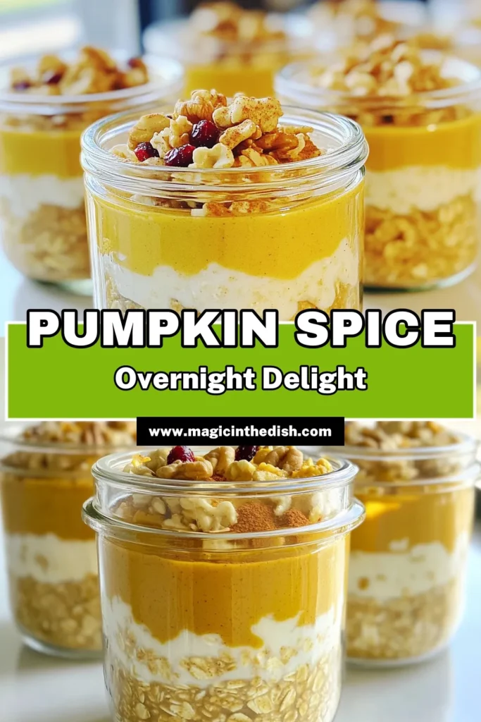 Start your mornings with the delicious and nutritious Pumpkin Spice Protein Overnight Oats! This easy recipe combines rolled oats, pumpkin puree, and protein powder for a wholesome breakfast that's perfect for busy days. Just mix, chill, and enjoy the creamy goodness topped with your favorite nuts or yogurt. Click to discover the full recipe and enjoy a tasty way to fuel your day! #PumpkinSpice #OvernightOats #HealthyBreakfast #ProteinRecipes