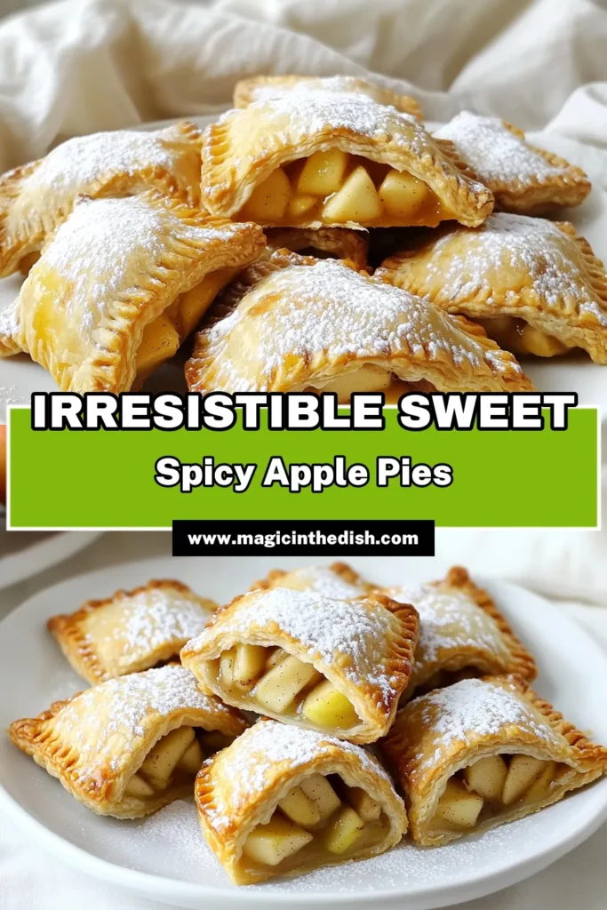 Indulge in the delightful flavors of Sweet & Spicy Apple Hand Pies! These easy-to-make treats combine tender apples with a hint of cinnamon and ginger, all enclosed in a flaky crust. Perfect for dessert or a cozy snack, this recipe is a must-try. Click through to discover the step-by-step guide and impress your friends and family with these irresistible hand pies. #AppleRecipes #DessertRecipes #BakingFun #HandPies