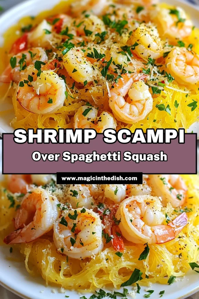 Discover a delicious shrimp scampi recipe that transforms spaghetti squash into a tasty low-carb pasta alternative! This healthy shrimp recipe features succulent lemon garlic shrimp sautéed in butter and garlic, served over tender spaghetti squash strands. Perfect for a light dinner, this flavorful spaghetti squash dish is sure to impress. Try it today and enjoy a guilt-free meal! Save and share your favorite recipes! #ShrimpScampi #HealthyEating #LowCarbPasta #SpaghettiSquash