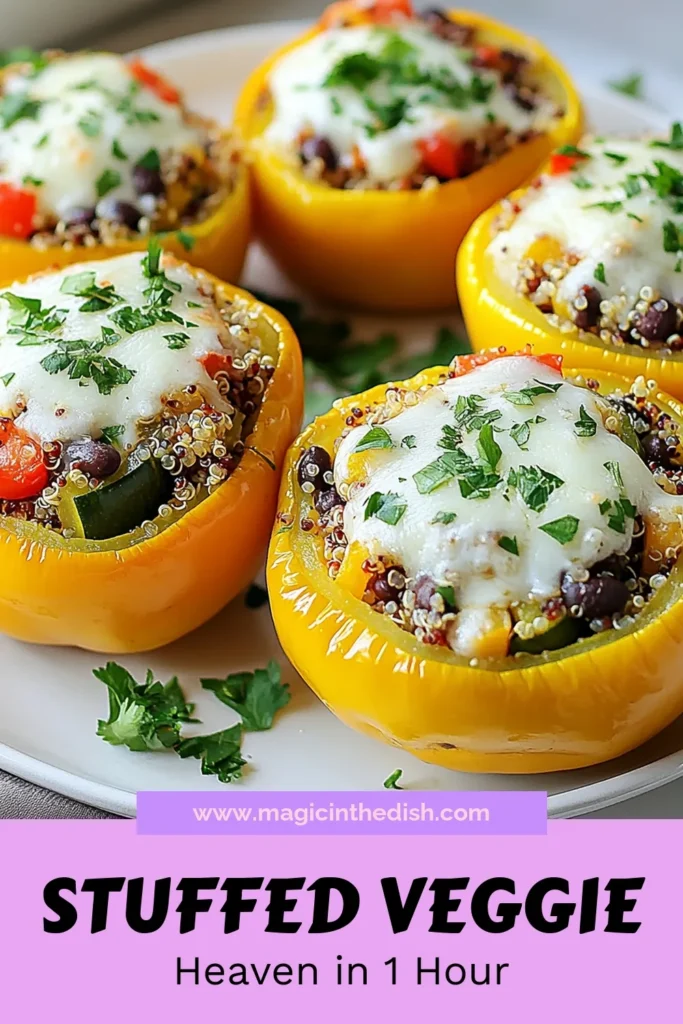 Discover the deliciousness of this stuffed vegetable medley! Packed with vibrant quinoa stuffed vegetables like healthy stuffed peppers and baked zucchini boats, this vegan stuffed vegetables recipe is a nutritious delight. Perfect for meal prep or a family dinner, it combines quinoa, black beans, and spices for a flavor explosion. Try this easy recipe today and elevate your cooking! Save this post for a tasty dish! #StuffedVegetables #HealthyRecipes #VeganCooking #QuinoaMeals