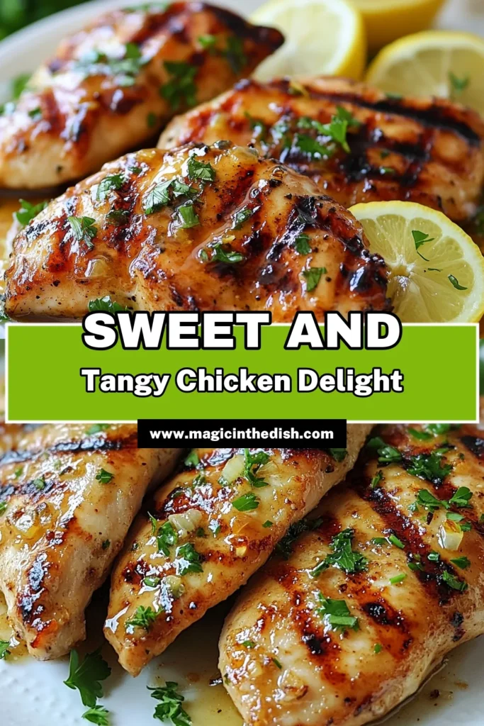 Discover the ultimate honey garlic chicken recipe that combines sweet and savory flavors for a healthy chicken dinner! This lemon garlic chicken marinade infuses the chicken with mouthwatering zest, making it an easy grilled chicken recipe perfect for any occasion. Enjoy juicy, tender chicken that's both nutritious and delicious. Try this savory honey lemon chicken tonight! Save and click for the recipe! #HoneyGarlicChicken #GrilledChickenRecipe #HealthyDinner #EasyRecipes