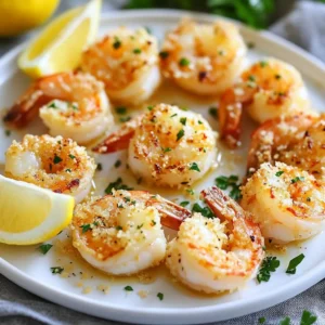 To make Garlic Parmesan Air Fryer Shrimp, gather these simple ingredients: - 1 pound large shrimp, peeled and deveined - 3 tablespoons extra virgin olive oil - 4 cloves garlic, finely minced - 1 teaspoon smoked paprika - 1 teaspoon onion powder - 1/2 teaspoon sea salt - 1/4 teaspoon freshly ground black pepper - 1/2 cup freshly grated Parmesan cheese - 2 tablespoons fresh parsley, finely chopped (for garnish) - Lemon wedges (for serving) Each ingredient plays a key role in bringing out rich flavors. The large shrimp provide a juicy base. Olive oil adds depth and helps the spices stick. Garlic delivers that bold taste we all love. Smoked paprika and onion powder give warmth and sweetness. Salt and pepper enhance all the flavors. The Parmesan cheese creates a creamy, cheesy crust. Fresh parsley brightens the dish, while lemon adds a zesty finish. With these ingredients on hand, you're ready to create a dish that impresses. The balance of flavors makes this meal perfect for any occasion. Plus, it's quick and easy to prepare. {{ingredient_image_2}} To start, grab a large mixing bowl. In this bowl, combine three tablespoons of extra virgin olive oil, four finely minced garlic cloves, one teaspoon of smoked paprika, and one teaspoon of onion powder. Add half a teaspoon of sea salt and a quarter teaspoon of freshly ground black pepper. Whisk this mixture well to blend all the flavors together. This marinade will give the shrimp a tasty kick. Next, take one pound of peeled and deveined shrimp. Add these shrimp to your bowl of marinade. Toss them gently until every shrimp is coated. Let this sit for about 15 to 20 minutes. This step is key as it helps the flavors soak into the shrimp. Now, preheat your air fryer to 400&deg;F (200&deg;C). This takes about five minutes. While it heats, sprinkle half a cup of freshly grated Parmesan cheese over the marinated shrimp. Toss gently again to coat each piece with cheesy goodness. After preheating, carefully place the shrimp in a single layer in the air fryer basket. Avoid overcrowding for even cooking. Cook for 6 to 8 minutes. Remember to shake the basket halfway through. Once done, the shrimp should be opaque and golden. Use tongs to transfer the shrimp to a platter. For a fresh touch, sprinkle two tablespoons of finely chopped parsley on top. Serve with lemon wedges for that zesty boost. To get shrimp just right, cook them at 400&deg;F. This high heat gives a nice sear. Make sure to arrange shrimp in one layer. Avoid overcrowding the basket. If they touch, they won&rsquo;t cook evenly. Shake the basket halfway through cooking. This helps them brown all over. The shrimp is done when it turns opaque and has a light golden color. Start with a good marinade. Use olive oil, garlic, and spices to boost flavor. Smoked paprika adds a warm, rich taste. Onion powder brings a nice depth too. Don&rsquo;t forget sea salt and black pepper. These basic seasonings make a big difference. If you want more zing, add a pinch of cayenne pepper. After marinating, finish with Parmesan cheese for a cheesy kick. For this recipe, you need a few key tools. A large mixing bowl is essential for combining ingredients. A whisk helps mix the marinade thoroughly. Use tongs to handle hot shrimp safely. An air fryer is the star of this dish. It cooks shrimp quickly and evenly. Lastly, a serving platter is great for presenting your tasty meal. Enjoy your cooking! Pro Tips Choose Fresh Shrimp: Always opt for fresh, high-quality shrimp for the best flavor and texture. Frozen shrimp can also work well, but make sure to thaw them completely before marinating. Don&rsquo;t Overcrowd the Basket: For even cooking, arrange the shrimp in a single layer in the air fryer basket. Cooking in batches if necessary will ensure that each shrimp gets that perfect crispy exterior. Adjust Seasoning to Taste: Feel free to tweak the seasoning according to your preferences. Adding a pinch of cayenne pepper can give the shrimp a nice kick! Serve Immediately: For the best taste and texture, serve the shrimp right after cooking. They are best enjoyed while still warm and crispy! {{image_4}} You can switch up the cheese in this recipe. Try using Asiago or Pecorino for a different taste. Each cheese brings its own flavor and texture. You might even mix cheeses for a unique twist. Just remember, the cheese should melt well to stick to the shrimp. If you want something new, try different seasonings. Cajun spice adds heat and flavor. Lemon pepper gives a bright, zesty taste. You can also mix in herbs like oregano or thyme. Experiment with your favorite spices to make this dish your own. Don&rsquo;t have shrimp? No problem! You can use chicken or scallops instead. Just adjust the cooking time, as chicken takes longer to cook. For a plant-based option, use cauliflower florets or tempeh. Each choice will give you a different flavor and texture. To keep your Garlic Parmesan Air Fryer Shrimp fresh, store it in an airtight container. Let the shrimp cool completely before sealing. If you plan to eat it later, refrigerate it within two hours. Proper storage helps maintain taste and texture. Reheat the shrimp in an air fryer for about 3-5 minutes at 350&deg;F (175&deg;C). This method helps keep the shrimp crispy. You can also use a skillet over low heat. Avoid using the microwave as it makes the shrimp rubbery. If you want to freeze the shrimp, place it in a freezer-safe bag. Remove as much air as possible before sealing. The shrimp can stay fresh for up to three months. To thaw, leave it in the fridge overnight or use cold water for a quick thaw. You can tell shrimp is done when it turns opaque. The color changes from gray to pink. The shrimp should also curl slightly. If you see these signs, it's ready to eat! Cooking shrimp takes only 6-8 minutes in the air fryer. Be sure to check halfway through. Give the basket a shake to ensure even cooking. This helps all the shrimp cook perfectly. Yes, you can use frozen shrimp. Just make sure to thaw it first. Place the shrimp in the fridge overnight or run it under cold water. Pat the shrimp dry with paper towels before marinating. Using frozen shrimp can save time. Just remember that the cooking time might change slightly. Keep an eye on it to avoid overcooking. Garlic Parmesan Air Fryer Shrimp pairs well with many sides. Here are some tasty options: - Rice: White or brown rice makes a great base. - Pasta: Lightly seasoned pasta can complement the shrimp well. - Salad: A fresh green salad adds crunch and color. - Vegetables: Roasted or steamed veggies are a healthy choice. - Bread: Garlic bread or crusty rolls are perfect for soaking up flavors. These sides can help balance the meal and make it even more enjoyable! This blog post covered the essential ingredients and steps to make Garlic Parmesan Air Fryer Shrimp. With tips on cooking and seasoning, you can achieve great flavor. Remember to choose your shrimp and cheese wisely for the best taste. Store leftovers properly to keep them fresh. Cooking shrimp can be simple and fun with this recipe. Enjoy your meals with different sides and feel free to experiment! Cooking at home brings joy and flavor to your table.