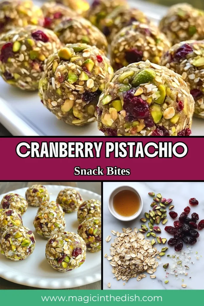 Discover the delight of Cranberry Pistachio Energy Bites, the perfect no-bake energy snacks that are both healthy and delicious! Packed with rolled oats, almond butter, and crunchy pistachios, these homemade energy snacks are ideal for on-the-go. Make a batch of these easy almond butter energy balls for a nutritious boost anytime. Click to save this recipe and elevate your snack game today! #HealthySnacks #EnergyBites #NoBake #AlmondButter