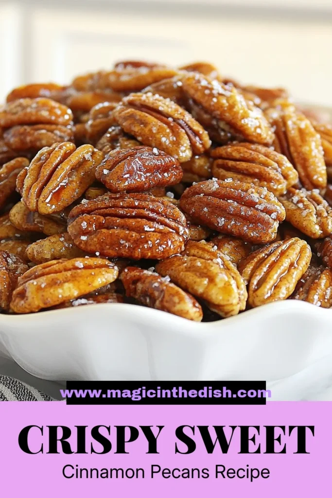 Indulge in this easy roasted nuts treat with our Cinnamon Maple Roasted Pecans. This spiced pecan recipe combines sweet maple glazed pecans and a hint of cinnamon for the perfect sweet and salty snacks. Enjoy them on their own or as a topping for desserts and salads. Perfect for gifting or personal snacking! Try this delicious recipe today and elevate your snacking game. Save this post for later! #CinnamonRoastedPecans #MapleGlazedPecans #SpicedPecanRecipe #SweetAndSaltySnacks