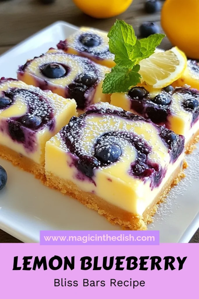 Indulge in the refreshing taste of Lemon Blueberry Cheesecake Bars! This no-bake cheesecake recipe combines creamy cheesecake bars with a zesty lemon flavor and fresh blueberries for an easy lemon dessert that's sure to impress. Perfect for any occasion, these blueberry dessert bars are a delightful treat. Try this simple recipe today and elevate your dessert game! Don’t forget to save for later! #LemonBlueberryCheesecakeBars #EasyLemonDessert #BlueberryDessertBars #NoBakeCheesecakeRecipe