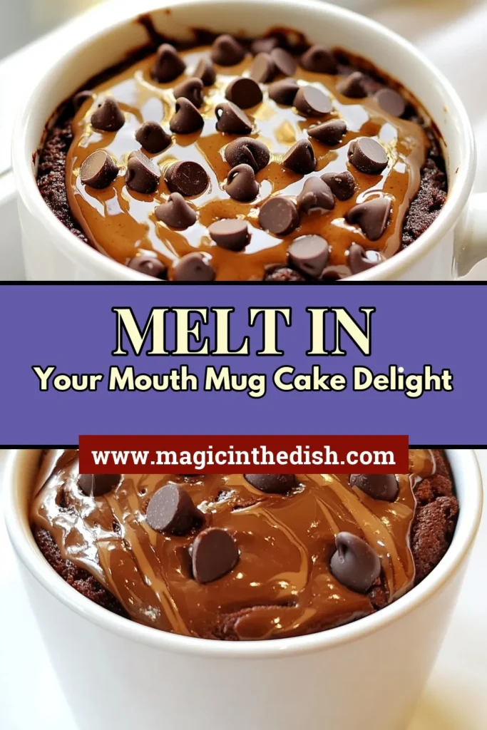 Indulge in this quick and easy Chocolate Peanut Butter Mug Cake that’s perfect for satisfying your sweet cravings! This single serving mug cake is made in the microwave, giving you a warm, decadent dessert in just minutes. With a rich chocolate flavor and creamy peanut butter, it's the ultimate comfort food. Make this delicious mug cake recipe today and treat yourself to a delightful quick dessert! Save this recipe for your next sweet moment! #MugCake #ChocolateDessert #MicrowaveRecipes #PeanutButterLovers