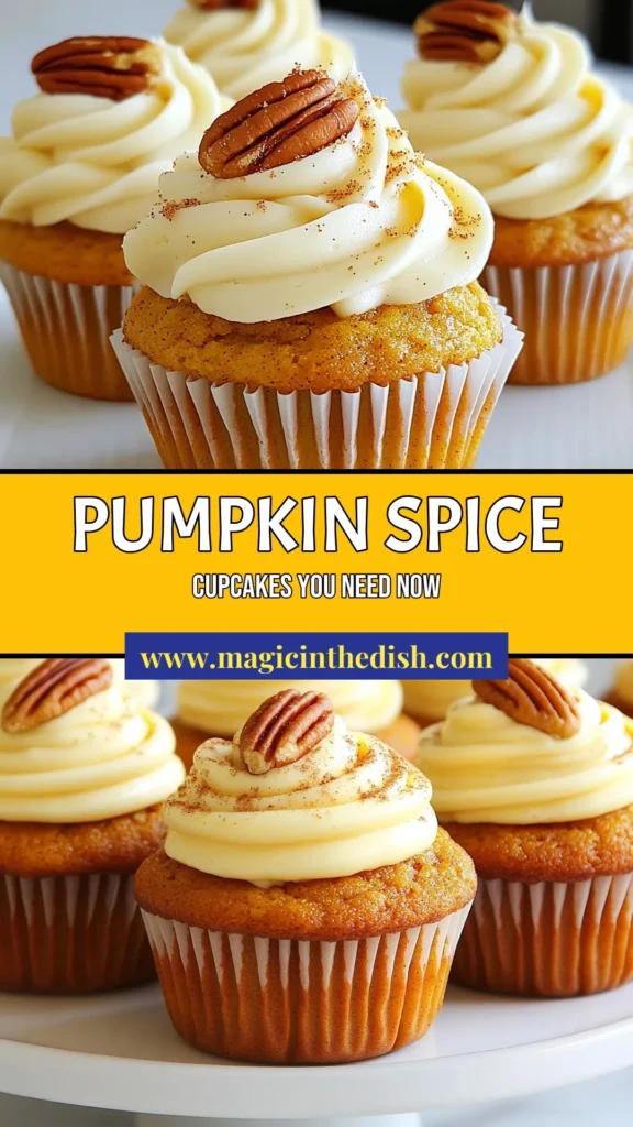 Indulge in the perfect fall dessert with these delicious homemade pumpkin cupcakes! This easy pumpkin dessert combines rich pumpkin spice flavors with a soft, fluffy texture. Whether you're looking for a scrumptious pumpkin cupcake recipe for gatherings or cozy nights in, these pumpkin spice cupcakes are sure to please. Try this recipe today and fill your home with the warm aroma of fall! Save this now! #PumpkinCupcakes #FallDessertRecipes #EasyPumpkinDesserts #PumpkinSpiceCupcakes