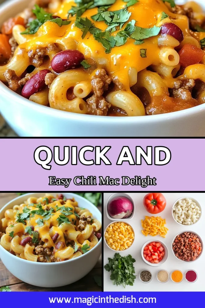 Looking for a quick and delicious meal? Try this Instant Pot Chili Mac! This easy chili mac recipe combines ground beef, elbow macaroni, and creamy cheddar for a satisfying dish. Perfect for busy nights, this quick dinner recipe will become a family favorite. Don’t miss out on a hearty meal that’s packed with flavor! Save this Ground Beef Chili Mac recipe for your next dinner! #InstantPotChiliMac #EasyChiliMacRecipe #QuickDinnerRecipes #CreamyChiliMac