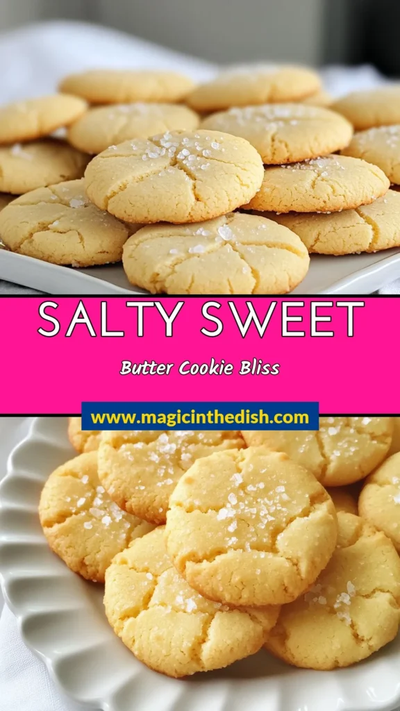 Indulge in these delightful salty butter cookies that perfectly balance sweet and salty flavors. This easy cookie recipe features flaky sea salt, making them a welcome treat for any occasion. With simple ingredients, you can whip up homemade butter cookies in just minutes. Don’t miss out on these scrumptious sweet and salty cookies—try this recipe now and save it for later! #SaltyButterCookies #FlakySeaSaltCookies #HomemadeButterCookies #EasyCookieRecipe