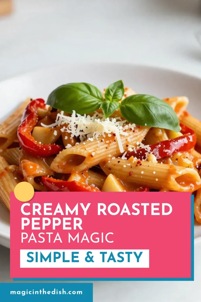 Discover the deliciousness of creamy red pepper pasta with this easy recipe! The roasted red pepper sauce adds a rich flavor that pairs perfectly with penne pasta and cream, making it a top choice for vegetarian pasta dishes. Ready in just 45 minutes, this comforting meal is perfect for any night. Try it tonight and impress your family! Save this creamy creation for later! #CreamyPasta #EasyDinnerIdeas #VegetarianRecipes #PastaLovers