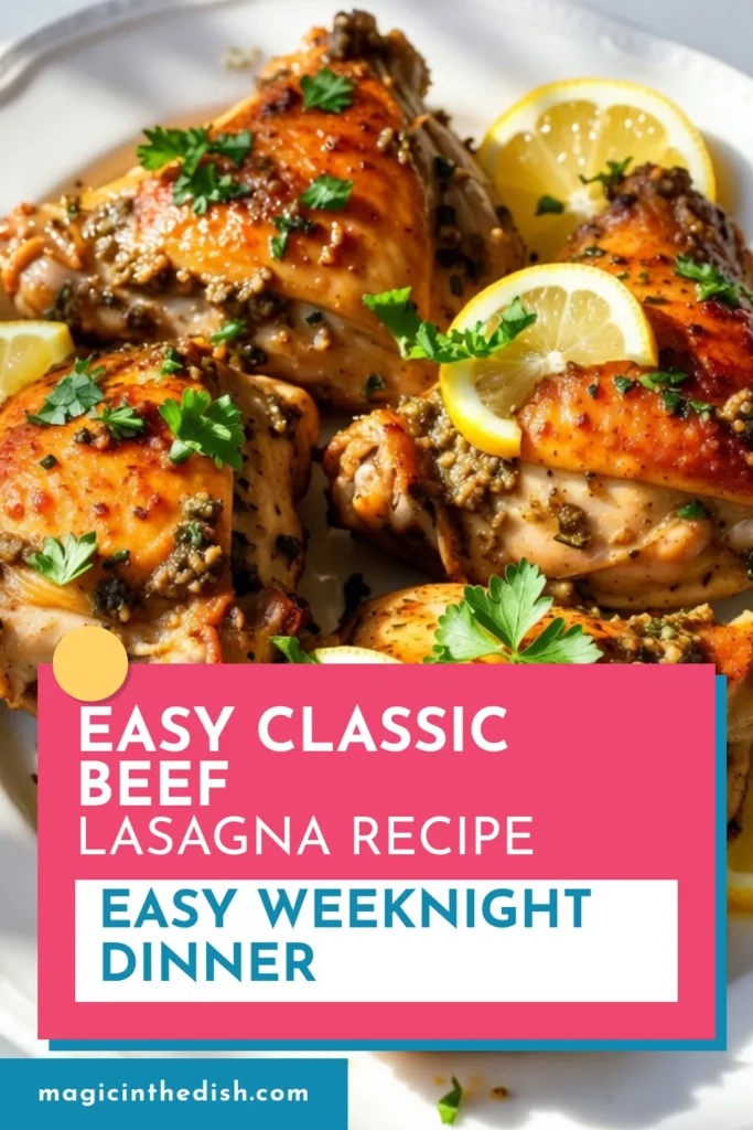 Discover the flavor of Garlic Herb Roasted Chicken with this easy Crispy Chicken Thighs Recipe! Perfect for a quick weeknight meal, these Oven Roasted Chicken Thighs are infused with aromatic herbs and garlic, ensuring each bite is delicious. Impress your family with these Herbed Chicken Thighs with Garlic, a fantastic Easy Chicken Dinner Recipe that pairs beautifully with any side. Save this recipe now for dinner inspiration! #ChickenThighs #EasyDinner #RoastedChicken #HealthyRecipes