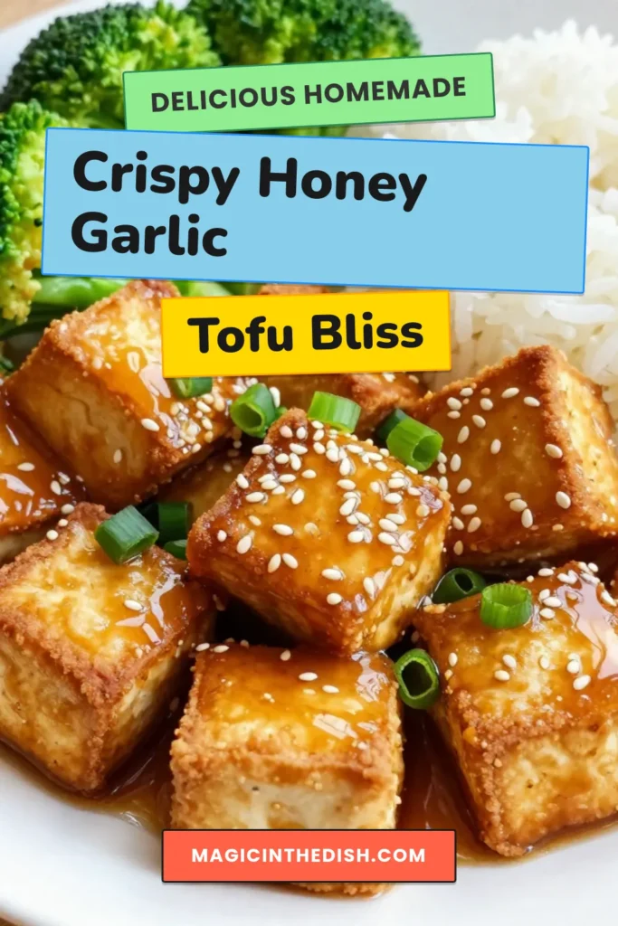 Discover the deliciousness of Crispy Honey Garlic Tofu! This easy tofu dish features a crispy tofu cooking method that guarantees a golden, crunchy texture. Tossed in a homemade honey garlic sauce, this vegan tofu recipe is perfect for any meal. Ready in just 30 minutes, it’s a must-try for tofu lovers. Explore this simple recipe and elevate your plant-based cooking. Save this for later! #CrispyHoneyGarlicTofu #VeganTofuRecipes #EasyTofuDishes #HoneyGarlicSauceRecipes