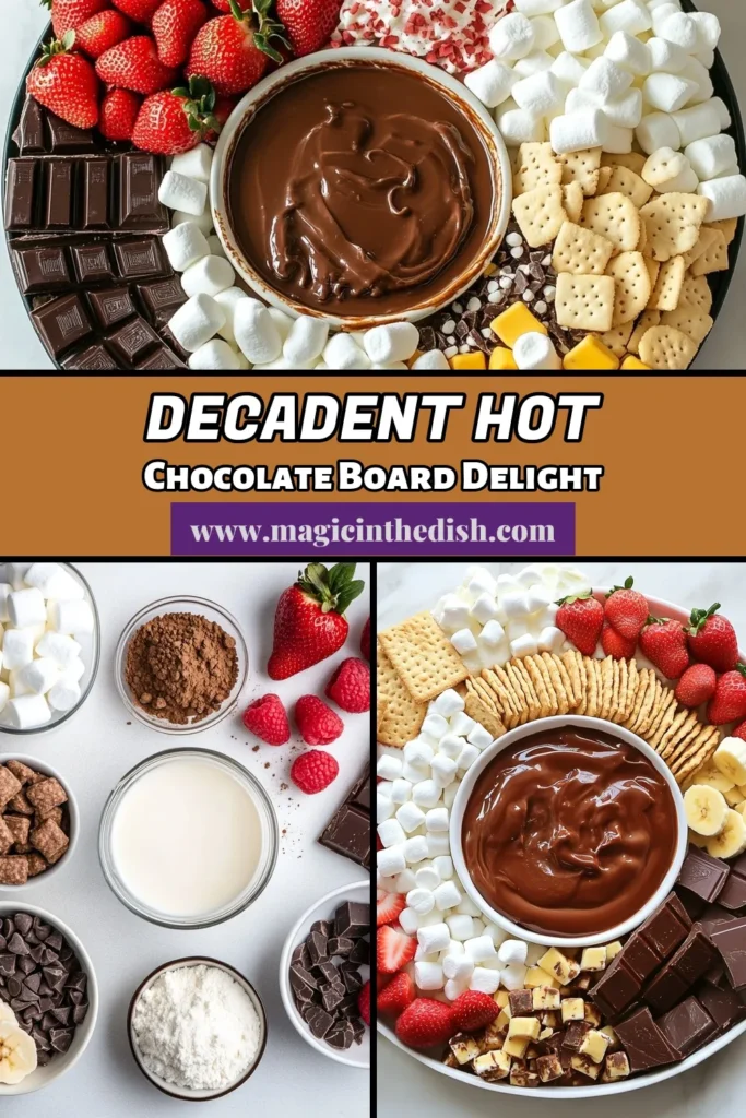Create the ultimate hot chocolate charcuterie board this season! This festive hot chocolate recipe features a rich blend of cocoa and cream, topped with gourmet hot chocolate ideas that your guests will love. Fill your DIY hot chocolate bar with delightful chocolate toppings for hot chocolate like mini marshmallows, crushed peppermint, and decadent chocolates. Perfect for winter gatherings! Save this recipe for a cozy get-together! #HotChocolate #CharcuterieBoard #GourmetHotChocolate #DIYHotChocolateBar