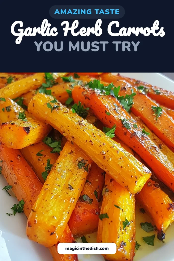 Discover the perfect side dish with this garlic herb roasted carrots recipe! These oven roasted carrots are incredibly easy to make and packed with flavor thanks to fresh garlic and aromatic herbs. Ideal for any meal, this healthy side dish adds a vibrant touch to your table. Try this easy vegetable recipe today and watch everyone go for seconds! Save this recipe for the perfect roasted carrot delight. #HealthyEating #CarrotRecipes #SideDish #EasyCooking
