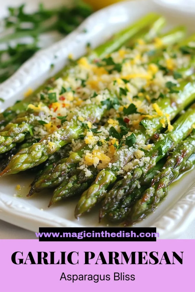 Elevate your meals with this easy and delicious Garlic Parmesan Roasted Asparagus recipe! Perfect as a healthy asparagus side dish, it features fresh asparagus tossed in garlic and olive oil, topped with crispy Parmesan cheese. This nutritious recipe is one of the best healthy garlic recipes you’ll try! Click to save this flavorful dish and wow your guests! #GarlicParmesanAsparagus #RoastedAsparagusRecipe #EasyAsparagusSideDish #ParmesanRoastedVegetables