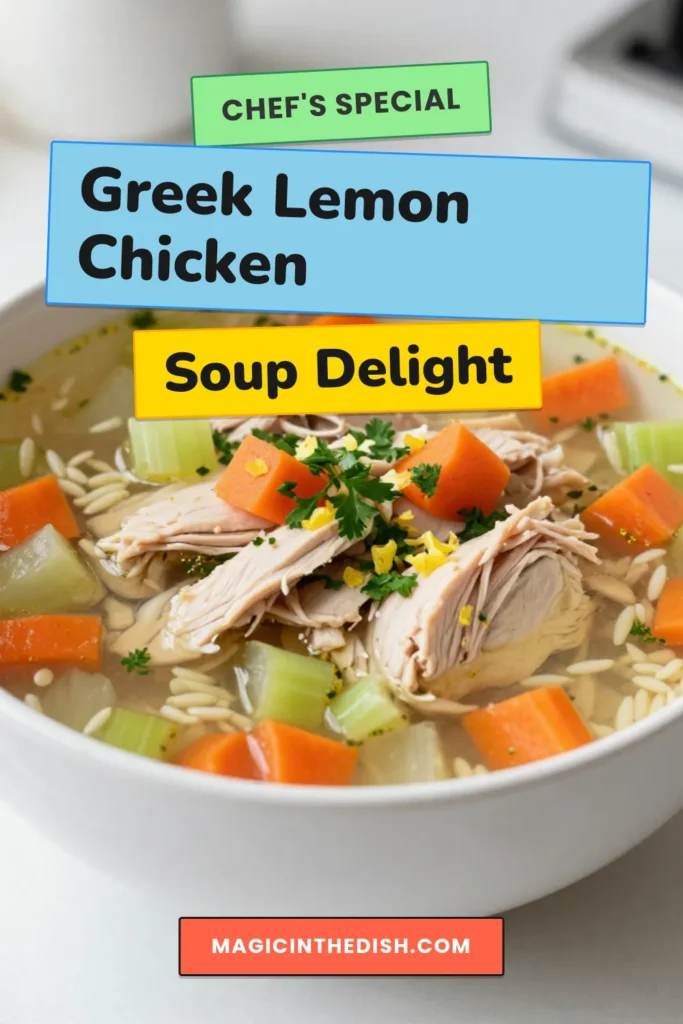 Discover a delicious way to warm up with this Greek lemon chicken soup! This healthy Greek soup recipe features tender chicken, savory orzo, and a zesty lemon flavor that's perfect for any occasion. This easy lemon chicken soup recipe brings a taste of the Mediterranean right to your kitchen. Save this orzo chicken soup for later and impress your family with a bowl of comfort! #GreekLemonChickenSoup #MediterraneanChickenSoup #HealthySoup #LemonChickenSoupRecipe
