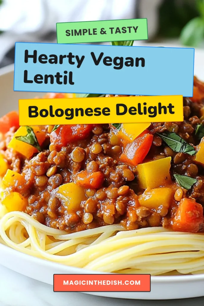 Looking for a delicious and nutritious meal? Try this Vegan Lentil Bolognese! Packed with flavor, it's the perfect plant-based Bolognese sauce for any pasta. This healthy pasta recipe is not only easy to make but also a fantastic option for your next easy vegan dinner. Enjoy the rich lentil pasta sauce paired with your favorite spaghetti or penne. Save this recipe for a tasty twist on classic Bolognese! #VeganRecipes #PlantBased #HealthyEating #EasyDinnerIdeas