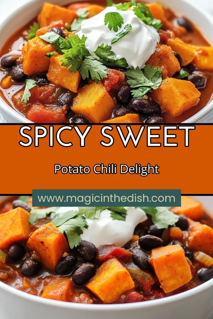 Discover the ultimate spicy sweet potato chili with this easy black bean chili recipe! Packed with nutritious ingredients, this vegetarian chili with sweet potatoes is not only healthy but also bursting with flavor. Perfect for a cozy dinner, this healthy chili recipe will surely be a family favorite. Try it today and enjoy a delicious, comforting meal! Save now to keep this easy spicy chili on hand for your next meal. #SweetPotatoChili #VegetarianChili #HealthyRecipes #ChiliRecipe