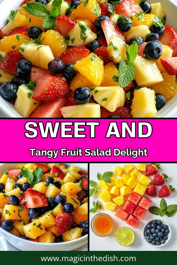 Dive into the refreshing world of our honey lime fruit salad—a perfect summer fruit salad that will impress your guests! This fresh fruit salad recipe combines juicy watermelon, pineapple, strawberries, and blueberries, all drizzled with a light honey-lime dressing. It's an easy and healthy fruit dessert that is both delicious and beautiful. Ready to enjoy a burst of summer flavors? Save this watermelon salad recipe for your next gathering! #FruitSalad #HealthyDessert #SummerRecipes #WatermelonSalad