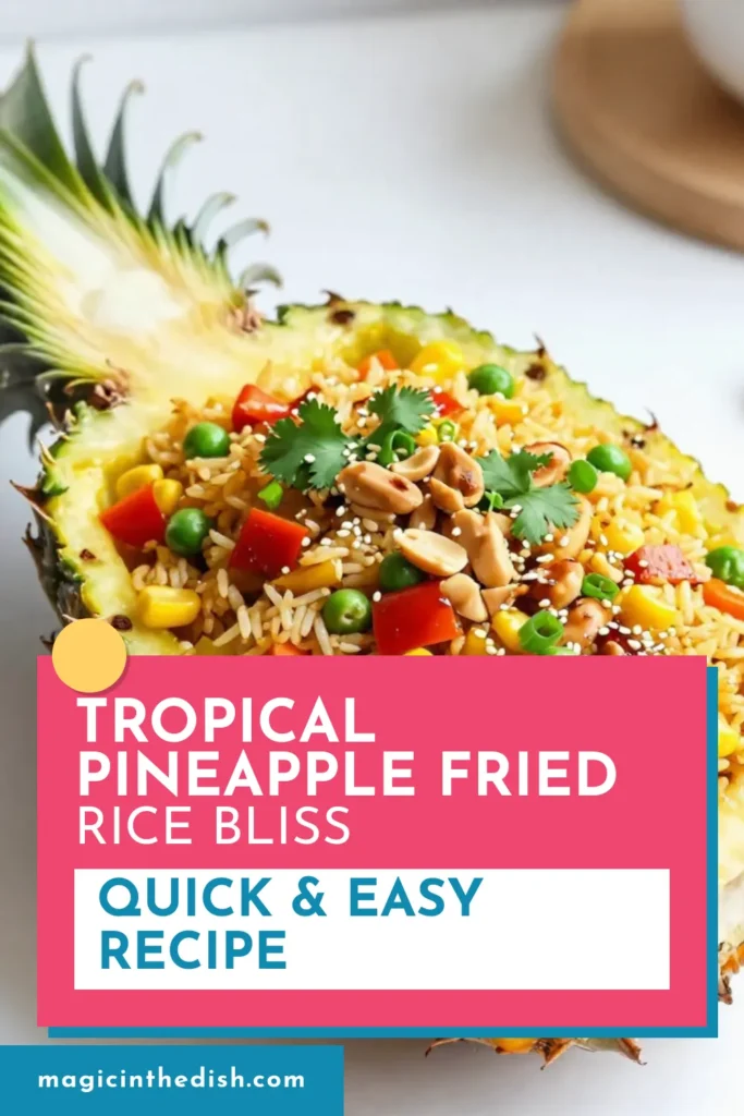 Discover the vibrant flavors of tropical pineapple fried rice, a delightful jasmine rice recipe that's perfect for a quick meal. This easy fried rice with vegetables comes together in just 20 minutes. Serve it in a pineapple for a stunning pineapple fried rice presentation that will impress your guests. Explore versatile vegan fried rice dishes that everyone will love. Try it today and savor the tropical goodness! #PineappleFriedRice #VeganRecipes #EasyFriedRice #JasmineRice