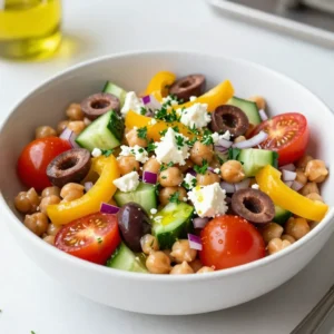 Mediterranean Chickpea Salad Tasty and Healthy Dish