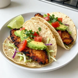 - 1 lb firm white fish fillets (tilapia or snapper) - 2 tablespoons Cajun spice blend - 1 tablespoon olive oil - 1 cup shredded cabbage (choose green or purple for color) - 1 ripe avocado, sliced - 1/2 cup diced tomatoes - 1/4 cup fresh cilantro, chopped - 1 lime, cut into wedges - Salt and pepper to taste Cajun Blackened Fish Tacos start with firm white fish. Tilapia or snapper works best. The texture holds up well. I love using fresh fish for this dish. The Cajun spice blend gives it a bold flavor. You can buy it or make your own. Olive oil helps the fish cook nicely and prevents sticking. For toppings, I recommend shredded cabbage. It adds crunch and color. Avocado brings a creamy touch. Diced tomatoes add freshness. Fresh cilantro gives a burst of flavor. Lime wedges are a must. A squeeze of lime brightens every bite. Don&rsquo;t forget salt and pepper. They enhance all the flavors in the dish. Use them to season the fish before cooking. These ingredients create a tasty and satisfying meal. {{ingredient_image_2}} Start by drying the fish fillets with a paper towel. This step helps the Cajun spice stick better. Sprinkle the Cajun spice blend on both sides. Press it into the fish gently. Add a little salt and pepper for extra flavor. Next, heat a large skillet over medium-high heat. Pour in the olive oil and let it get hot. You&rsquo;ll know it&rsquo;s ready when the oil shimmers. Carefully place the seasoned fish in the hot skillet. Cook for about 3-4 minutes on one side. Then, flip the fish and cook for another 3-4 minutes. You want the fish to look opaque and have a nice dark crust. While the fish cooks, it&rsquo;s time to warm the corn tortillas. You can do this in a dry skillet over medium heat. Flip them for about 30 seconds until they are soft. Another method is to wrap them in foil and place them in a preheated oven at 350&deg;F (175&deg;C) for about 10 minutes. Once the fish is done, remove it from the skillet. Use a fork to flake the fish into large pieces. To build the tacos, take a warm tortilla. Add a layer of shredded cabbage first. Next, pile on the flaked fish. Top it with slices of avocado and diced tomatoes for color and flavor. Finish your tacos by adding a sprinkle of fresh cilantro on top. Serve with lime wedges on the side. Squeeze the lime over the tacos to add a zesty kick. Enjoy these flavorful tacos with friends or family! To make the best Cajun blackened fish, you need even seasoning. Sprinkle the Cajun spice blend on both sides. Press it in lightly to help it stick. This way, every bite bursts with flavor. Cooking time is key too. Thicker fillets need more time. For thin ones, cook them just a few minutes. Always check that the fish is opaque and has a nice crust. Warming your tortillas right makes a big difference. You can heat them in a dry skillet. Flip them for about 30 seconds on each side. This keeps them soft and tasty. You might also wrap them in foil. Place them in a warm oven for about 10 minutes. Both ways work well. Corn tortillas are best for these tacos. They add a nice flavor that pairs well with the fish. For extra flavor, try adding toppings. Some great options are pico de gallo or a spicy crema. You can also add jalape&ntilde;os for heat or pickled onions for tang. Serving your tacos with sides can make the meal even better. Rice or black beans add heartiness. A fresh salad can add crunch and color. Enjoy these flavors together for a complete meal! Pro Tips Choose the Right Fish: Opt for firm white fish like tilapia or snapper for the best texture and flavor in your tacos. Control the Heat: Adjust the cooking time based on the thickness of your fish fillets to avoid overcooking and ensure a moist result. Customize Your Toppings: Feel free to add additional toppings like jalape&ntilde;os, sour cream, or a chipotle sauce for an extra flavor boost. Perfectly Warm Tortillas: Warming your tortillas properly ensures they remain pliable and enhances their flavor, making for a better taco experience. {{image_4}} You can switch up the fish in these tacos for a new taste. Here are some great options: - Salmon: Rich and flavorful, salmon adds a nice twist. - Mahi-Mahi: This fish is firm and holds up well. - Cod: A mild fish that absorbs flavors nicely. If you want a vegetarian option, try using: - Grilled portobello mushrooms: They have a meaty texture. - Tofu: Firm tofu works great when seasoned and cooked well. You can change the heat of the Cajun spices to fit your taste. Here&rsquo;s how: - To reduce heat: Use less Cajun spice blend. Or, add a bit of sugar to balance the flavors. - For more heat: Add cayenne pepper or use a spicier Cajun blend. Start with a small amount and taste as you go. You can always add more! You don&rsquo;t have to stick to tortillas. Here are some fun ideas: - Lettuce wraps: Use large lettuce leaves for a fresh, low-carb twist. - Bowl-style: Serve the fish and toppings over rice or quinoa. This makes a hearty meal. These variations keep things exciting and let you enjoy Cajun blackened fish tacos in new ways! To keep your Cajun blackened fish tacos fresh, store them properly. First, let the tacos cool down. Place the fish, tortillas, and toppings in separate containers. This prevents sogginess. Use airtight containers for best results. The fish will stay fresh for up to three days in the fridge. The tortillas can last for about a week if stored tightly. Toppings like avocado may brown, so use them quickly. When it's time to enjoy the leftovers, reheat the fish and tortillas safely. For the fish, use a skillet on low heat. This keeps the fish moist. Heat it for about three to five minutes, flipping halfway through. For tortillas, warm them in a dry skillet. Heat each side for about 30 seconds. This makes them soft again. Avoid using a microwave, as it can make them tough. If you want to save some tacos for later, freezing is a great choice. You can freeze the fish and tortillas separately. Wrap the fish in plastic wrap, then place it in a freezer bag. Use it within two months for the best taste. For tortillas, stack them with parchment paper in between. Place them in a freezer bag. When you're ready, let them thaw in the fridge before reheating. Cajun seasoning is a mix of bold flavors. It usually has: - Paprika - Cayenne pepper - Garlic powder - Onion powder - Oregano - Thyme - Black pepper - Salt This blend gives your fish a spicy, smoky kick. To check if the fish is done, look for these signs: - The fish should be opaque. - It should flake easily with a fork. - Cooked fish should feel firm. If you see these signs, your fish is perfect for tacos! Yes, you can prep the tacos in advance. Here&rsquo;s how: - Cook the fish and store it in the fridge. - Chop the veggies and keep them separate. - Warm the tortillas right before serving. This way, you save time and enjoy fresh tacos! Fish tacos taste great with various sides. Try these: - Mexican rice - Black beans - Grilled corn - Fresh salsa - A cold beer or lime soda These options will enhance your taco experience! These Cajun fish tacos are easy and fun to make. We covered key ingredients like fish, spices, and fresh toppings. I shared step-by-step instructions that simplify preparation and cooking. You can adjust flavors with tips for seasoning and choose different fish. There's guidance on storing and reheating leftovers too. Enjoy these tacos with friends or family. They fit many tastes and are a great meal option. Embrace your creativity and make these fish tacos your own!
