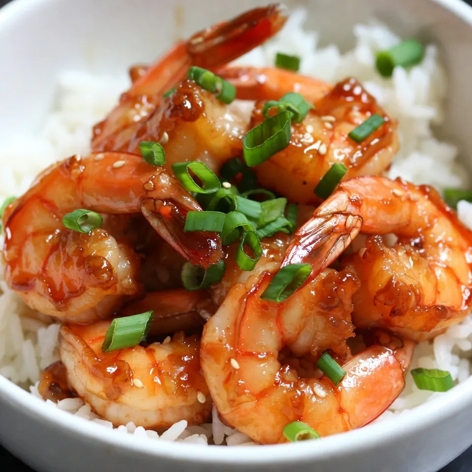 - 1 lb large shrimp, peeled and deveined - 1/4 cup honey - 1/4 cup low-sodium soy sauce - 4 cloves garlic, finely minced - 1 tablespoon fresh ginger, finely grated - 1 tablespoon sesame oil - 1 tablespoon cornstarch mixed with 2 tablespoons water (slurry) - 2 green onions, thinly sliced (for garnish) - Sesame seeds (for garnish) - Salt and freshly ground black pepper to taste Gather these ingredients before you start. It helps to have everything ready. Fresh shrimp make a big difference in taste. Use large shrimp for a nice bite. Honey brings sweetness, while soy sauce adds depth. Minced garlic and ginger give the dish its bold flavor. Sesame oil rounds it out with a nutty touch. The cornstarch slurry thickens the sauce. This makes it stick nicely to the shrimp. Green onions and sesame seeds add a pop of color. They also make the dish look fancy. Don't forget to season with salt and pepper. It brings all the flavors together. Once you have your ingredients, you’re ready to create a dish that’s quick, tasty, and sure to impress! {{ingredient_image_2}} Rinse the shrimp under cold water. This removes any dirt or grit. Pat them dry with paper towels. This step is key to getting a nice sear. Lightly season the shrimp with salt and black pepper. In a bowl, mix together the honey, soy sauce, minced garlic, grated ginger, and sesame oil. Whisk until everything is well combined. This sauce brings a sweet and savory flavor to the dish. Set it aside to let the flavors blend. Heat a large skillet over medium-high heat. Drizzle a bit of sesame oil in the pan. Once the oil is hot, add the shrimp in a single layer. Don’t overcrowd them. Cook for 2-3 minutes on one side until the shrimp are pink. Carefully pour the honey garlic sauce over the shrimp in the skillet. Let it simmer for 2 minutes. Gently stir to coat each shrimp in the sauce. This adds a rich flavor that makes the dish shine. Stir in the cornstarch slurry to the skillet. Mix well to combine everything. Keep cooking for 1-2 minutes until the sauce thickens. You want it to be glossy and cling to the shrimp perfectly. Once the sauce is thick, take the skillet off the heat. Serve the shrimp right away. Garnish with sliced green onions and sesame seeds. This adds a nice crunch and makes the dish look appealing. Enjoy your meal! When you pick shrimp, look for large, fresh ones. They should be firm and smell like the ocean. Avoid shrimp that smell too fishy or have a slimy texture. Fresh shrimp should be clear or slightly gray. If you buy frozen shrimp, make sure they are properly sealed. Thaw them in the fridge overnight before cooking. This keeps them juicy and tasty. The honey garlic sauce is great, but you can mix it up! Try adding a splash of lime juice for a zingy taste. If you like spice, add a pinch of red pepper flakes. You can also try using maple syrup instead of honey. This gives a different but yummy flavor. For a smoky touch, add some smoked paprika. These little changes can make your dish unique. To cook shrimp just right, use medium-high heat. This cooks them fast and keeps them tender. Don't overcrowd your pan; space them out for even cooking. Cook shrimp for about 2 to 3 minutes on each side. They should turn pink and opaque. Stir them gently in the sauce to coat well. This keeps them from breaking apart. If you want a bit of crunch, sear them without stirring for a minute before flipping. Enjoy the delicious results! Pro Tips Fresh Ingredients: Always use fresh shrimp for the best flavor and texture. Frozen shrimp can be a good alternative, but ensure they are properly thawed and patted dry before cooking. Balance the Sweetness: Adjust the amount of honey to your taste preference. If you like a more savory profile, you can reduce the honey slightly and increase the soy sauce. Cooking Temperature: Make sure your skillet is hot enough before adding the shrimp to achieve a nice sear. This enhances the flavor and gives the shrimp a beautiful color. Serving Suggestions: Pair this dish with steamed rice or quinoa for a complete meal. Add steamed vegetables on the side for a nutritious boost and added color to your plate. {{image_4}} You can add veggies to your honey garlic shrimp. This mix boosts flavor and nutrition. Try bell peppers, snap peas, or broccoli. Start by adding the vegetables to the pan before the shrimp. Sauté them for 3-4 minutes until tender. Then, add the shrimp and sauce. Cook as usual. The sweet glaze pairs well with the veggies, creating a colorful dish. If you like heat, spice up your honey garlic shrimp. Add red pepper flakes or sriracha to the sauce. Start with a pinch and taste as you go. This addition gives a nice kick to the sweet glaze. You can also use chili garlic sauce for extra flavor. Mix it into the sauce before you pour it over the shrimp. Enjoy the blend of sweet and spicy! Transform your honey garlic shrimp into tacos for a fun meal. Use small corn or flour tortillas. After cooking the shrimp, place them in the warm tortillas. Top with fresh avocado, diced tomatoes, and a squeeze of lime. You can also add shredded cabbage for crunch. These tacos are easy to make and packed with flavor. They make a great meal for any night! To store leftovers, first let the shrimp cool down. Place them in an airtight container. Make sure to cover them with the sauce. This helps keep the shrimp moist. You can store it in the fridge for up to three days. If you want to keep it longer, freezing is a better option. When you reheat the shrimp, do it gently. You can use a skillet over low heat. Add a splash of water or extra sauce to help with moisture. Stir often to prevent burning. Heat until just warmed through. This keeps the shrimp tender. To freeze, place the shrimp in a freezer-safe bag. Remove as much air as possible before sealing. Label the bag with the date. You can freeze it for up to three months. When ready to use, thaw it in the fridge overnight. Then, reheat as described above. Yes, you can use frozen shrimp. Just be sure to thaw them first. Place them in cold water for about 15 minutes. This helps the shrimp cook evenly. After thawing, follow the same steps as fresh shrimp. You will enjoy the same great taste! If you need a substitute, use maple syrup or agave nectar. Both add sweetness and flavor. For a lower-calorie option, try using a sugar substitute. Adjust the amount to match your taste. To make this dish gluten-free, use gluten-free soy sauce. Look for tamari or coconut aminos. These options keep the flavor while making it safe for gluten-free diets. Check labels to ensure no gluten is present in other ingredients. Great sides for this dish include steamed rice, quinoa, or stir-fried vegetables. Each option complements the shrimp's sweet and savory flavor. You can also serve it with a fresh salad for a light meal. Yes, you can prep the sauce ahead of time. Store it in the fridge for up to three days. Cook the shrimp fresh for the best taste. If you need to, you can reheat the shrimp in the sauce. Just warm it gently over low heat. You now have a complete guide for making honey garlic shrimp. We discussed the key ingredients, simple steps, and useful tips. You can easily tweak this recipe with different options, like adding veggies or making tacos. Remember to store leftovers properly for best taste. Cooking shrimp can be simple and fun when you follow these steps. Try it out and enjoy a tasty meal!