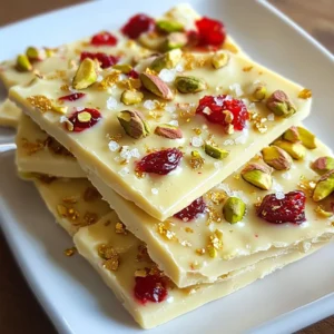 Cranberry Pistachio White Chocolate Bark Delight