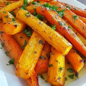 To make garlic herb roasted carrots, you need a few simple ingredients. Each one adds a special flavor to the dish. Here&rsquo;s what you need: - 1 pound fresh carrots, peeled and cut into uniform sticks - 3 tablespoons extra virgin olive oil - 4 cloves of garlic, finely minced - 1 teaspoon dried thyme - 1 teaspoon dried rosemary - Salt and freshly ground black pepper to taste - Fresh parsley, finely chopped (for garnish) These ingredients come together to create a tasty side dish. The carrots bring natural sweetness. The garlic adds a strong, rich flavor. Thyme and rosemary give it an earthy note. Olive oil helps the carrots roast perfectly, while the parsley adds a fresh touch. Every ingredient plays an important role. Using fresh carrots makes a big difference. Fresh herbs enhance the taste. You can adjust the seasonings based on your liking. Remember, this dish is simple yet packed with flavor. Enjoy cooking! {{ingredient_image_2}} First, preheat your oven to 425&deg;F (220&deg;C). This high heat helps the carrots roast well. A hot oven makes them tender and sweet. Next, grab a large bowl. Pour in 3 tablespoons of extra virgin olive oil. Add 4 finely minced garlic cloves, 1 teaspoon of dried thyme, and 1 teaspoon of dried rosemary. Season with salt and freshly ground black pepper. Mix everything until you have a fragrant herb oil. This oil will coat the carrots and add great flavor. Now, add 1 pound of peeled and cut carrot sticks to the bowl. Toss them gently in the herb oil. Make sure all the carrot pieces are coated well. This step is key for even flavor in every bite. Line a baking sheet with parchment paper. Spread the coated carrots in a single layer on the sheet. Leave some space between them for even roasting. Place the sheet in the oven and roast for 25-30 minutes. Toss the carrots halfway through. This helps them caramelize nicely. When the carrots are fork-tender and caramelized, take them out. Transfer them to a serving dish. For a fresh touch, sprinkle finely chopped parsley on top. The green adds color and taste! Enjoy your garlic herb roasted carrots as a tasty side dish. To roast carrots well, start with fresh ones. Look for firm, bright carrots without any soft spots. Peel and cut them into uniform sticks. This helps them cook evenly. Keep your oven hot at 425&deg;F (220&deg;C). This high heat gives the carrots a nice caramelized exterior. Use parchment paper on your baking sheet to avoid sticking. Toss the carrots halfway through cooking for even browning. Flavor comes from the right mix of herbs and oil. I love using garlic, thyme, and rosemary. They combine well together. Mince the garlic finely for the best taste. Mix the herbs with olive oil and coat the carrots well. Don't skimp on salt and fresh black pepper. These elevate the flavors. If you want a twist, add a dash of honey for sweetness. Make your dish eye-catching with simple plating. Arrange the roasted carrots in a circle on a white plate. This draws attention to their color. Add a sprig of fresh parsley in the center. It adds a pop of green and makes the dish look fresh. For extra flair, sprinkle some more black pepper on top. This small touch can impress your guests. Pro Tips Uniform Sizing: Cut the carrots into uniform sticks to ensure even cooking and caramelization. Herb Infusion: For a deeper flavor, let the minced garlic and herbs sit in the olive oil for 10 minutes before adding the carrots. Tossing Technique: Toss the carrots gently but thoroughly in the oil to ensure every piece is coated for maximum flavor. Serving Warm: Serve the roasted carrots immediately after cooking for the best texture and flavor experience. {{image_4}} You can change the herbs to fit your taste. Try using fresh basil or dill. These herbs add unique flavors. Fresh herbs will give a brighter taste compared to dried ones. You can also mix and match dried herbs. Oregano and sage pair well with carrots too. Each herb brings its charm, so feel free to experiment. If you want a sweeter flavor, add honey or maple syrup. This will balance the garlic and herbs. Just drizzle a little on the carrots before roasting. The sugar will caramelize and enhance the taste. You can adjust the sweetness based on your preference. A hint of sweetness makes these carrots even more delicious. Mix in other veggies for a colorful dish. Bell peppers, zucchini, or potatoes roast well with carrots. Cut them into similar sizes for even cooking. You can use the same herb oil mix for all the vegetables. This way, you create a delightful medley of flavors. It makes a perfect side for any meal. To store leftovers, let the roasted carrots cool down. Place them in an airtight container. This keeps them fresh for later meals. You can store them in the fridge for easy access. When you are ready to eat, reheating is simple. You can use the oven or microwave. For the oven, set it to 350&deg;F (175&deg;C). Heat the carrots for about 10 minutes. If using a microwave, place them in a bowl and cover. Heat in short bursts, checking often to avoid overcooking. Roasted carrots can last about 3 to 5 days in the fridge. If you notice any change in smell or color, it's best to toss them. Always check before eating leftovers, as freshness is key for taste. Yes, you can use baby carrots. They are small and sweet. Just cut them in half if they are thick. This helps them roast evenly. The cooking time may be shorter. Check for tenderness around 20 minutes. To serve more, simply double the ingredients. Use 2 pounds of carrots and increase the oil and herbs. A larger baking sheet will help. Spread the carrots out to avoid steaming. You may need to roast them a little longer too. Garlic herb roasted carrots pair well with many dishes. Try serving them with grilled chicken, salmon, or steak. They also fit nicely with quinoa or rice dishes. Add a crisp salad for a complete meal. Yes, roasted carrots are healthy. They are low in calories and high in fiber. Carrots also provide vitamins A and K. Roasting brings out their natural sweetness. Using olive oil adds healthy fats. You can prep the carrots a day ahead. Cut and coat them in oil and herbs. Store them in the fridge until you are ready to roast. This saves time and makes cooking easier on busy days. Roasting carrots is simple and fun. We explored ingredients that boost flavor, like herbs and garlic. You learned step-by-step how to make them crisp and tasty. I shared tips for the best results and fun ways to serve. You can also try different herbs or add sweetness for variety. Remember to store leftovers properly for future meals. With practice, you&rsquo;ll master this dish and impress everyone. Enjoy creating your perfect roasted carrots!